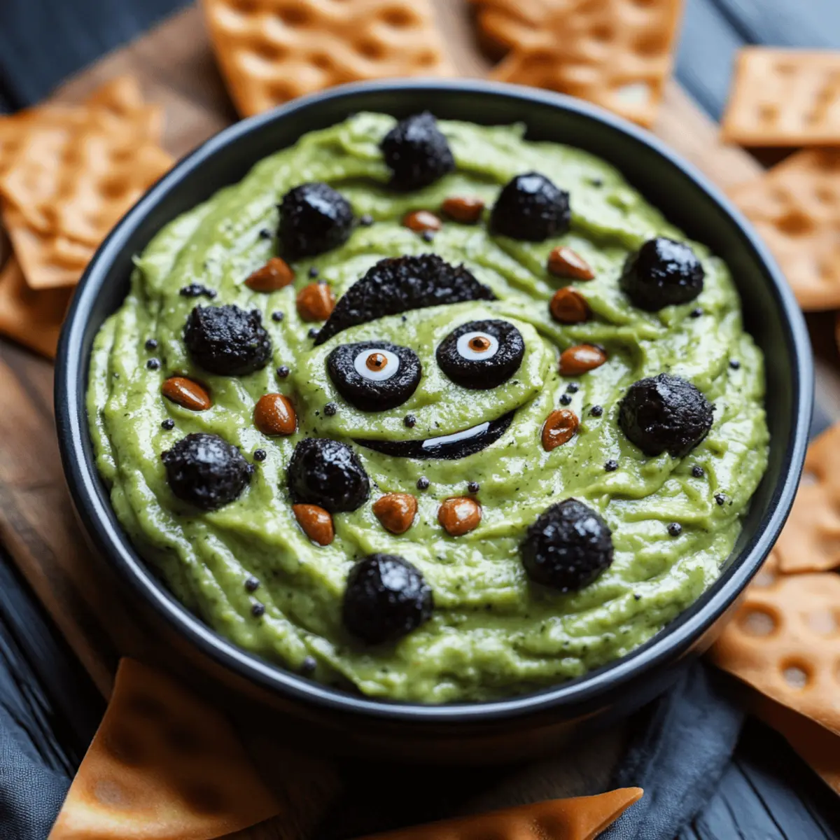 Swamp Guac with Creepy Crawler Chips