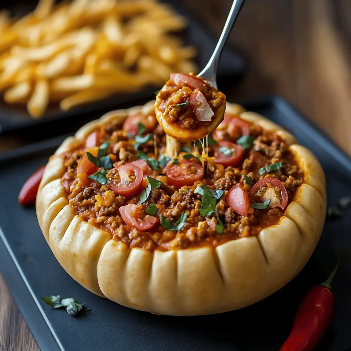 Pumpkin Taco Dip in a Hollowed Mini Pumpkin