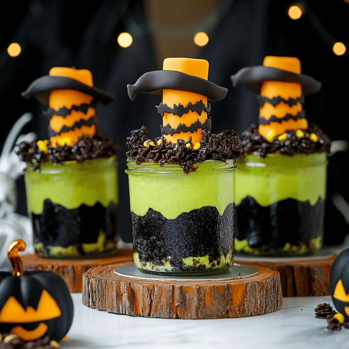 Witches' Brew Halloween Cake Jars