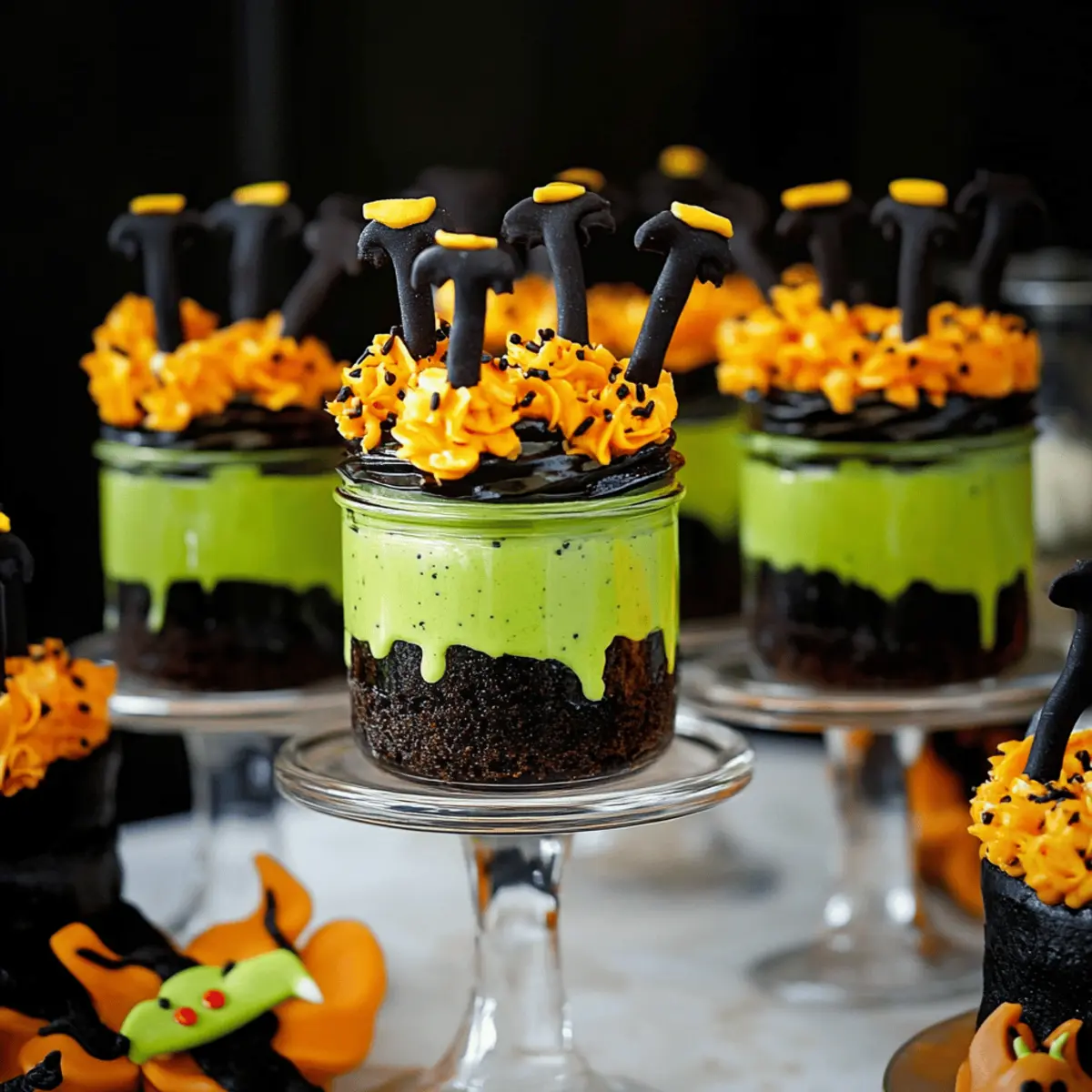 Witches' Brew Halloween Cake Jars