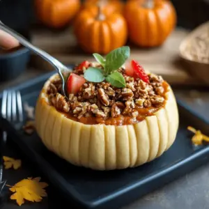 Pumpkin Taco Dip in a Hollowed Mini Pumpkin
