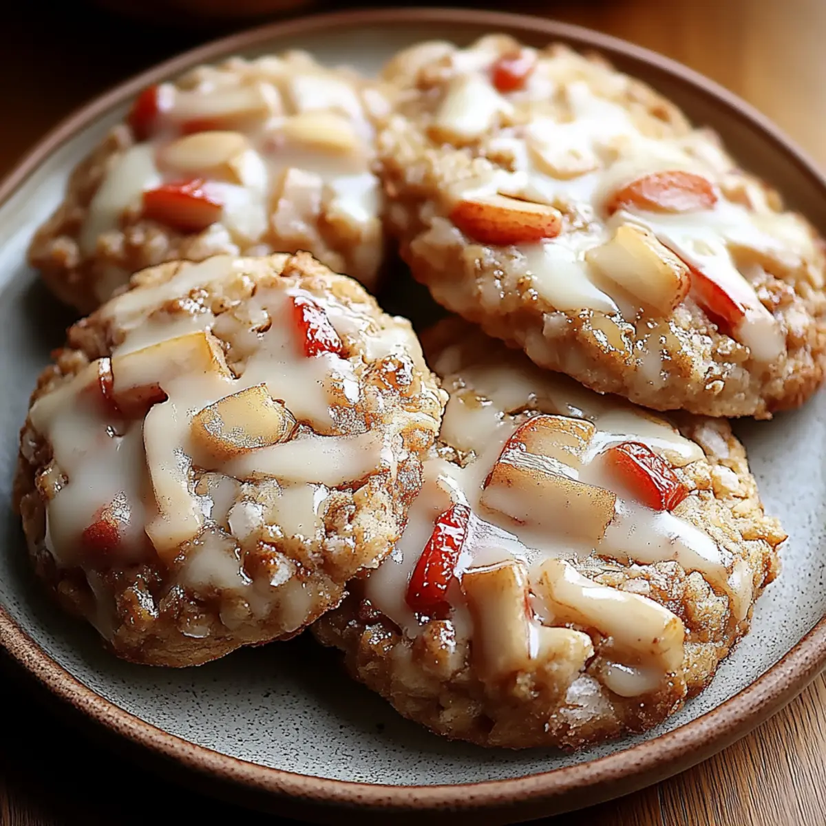 Apple Cinnamon Cookies with Maple Glaze