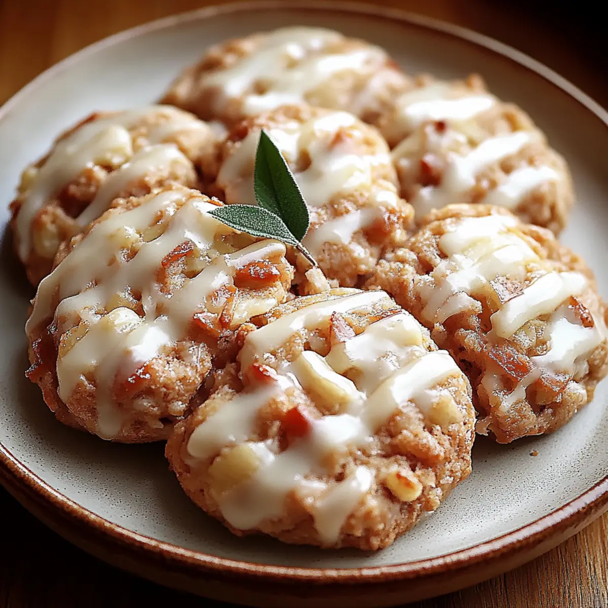 Apple Cinnamon Cookies with Maple Glaze
