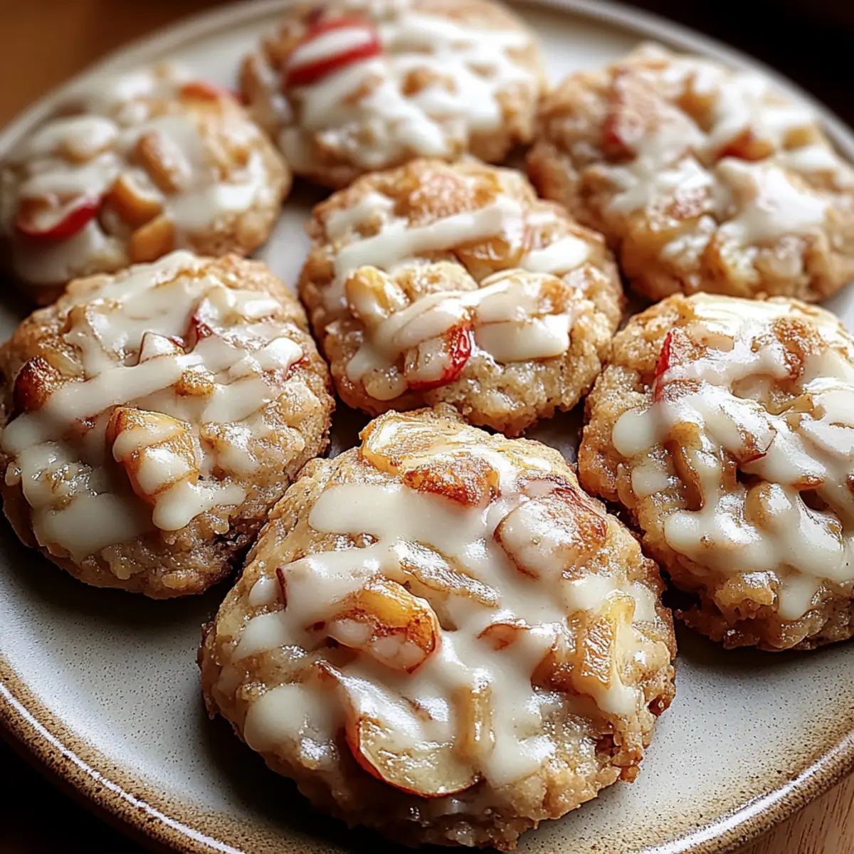 Apple Cinnamon Cookies with Maple Glaze
