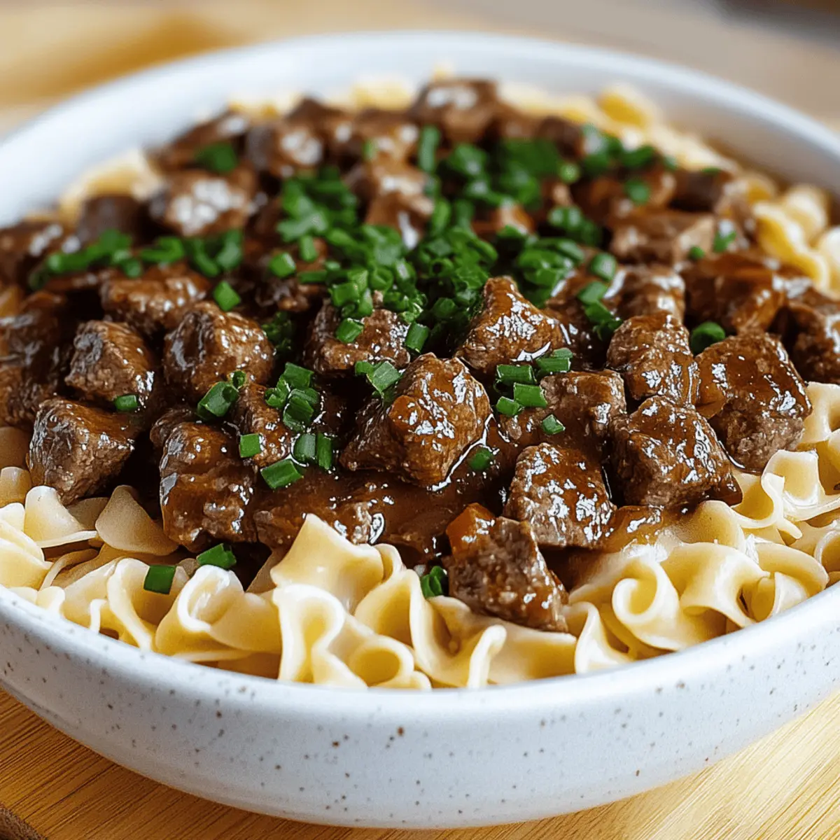 Beef Tips and Noodles
