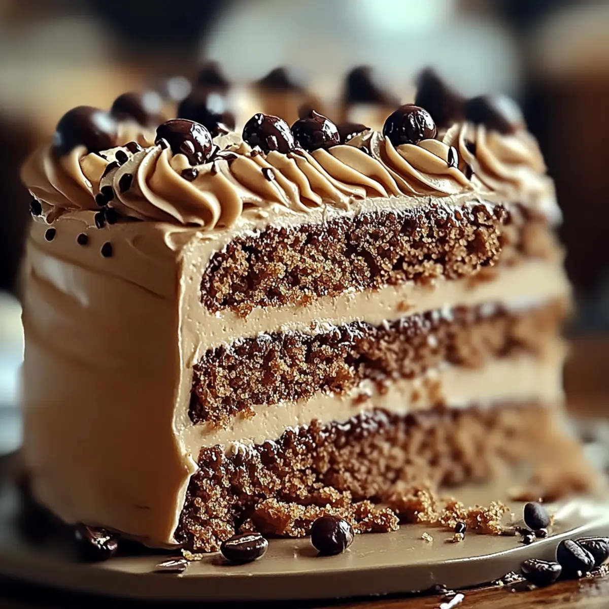 Caramel Coffee Buttercream Cake