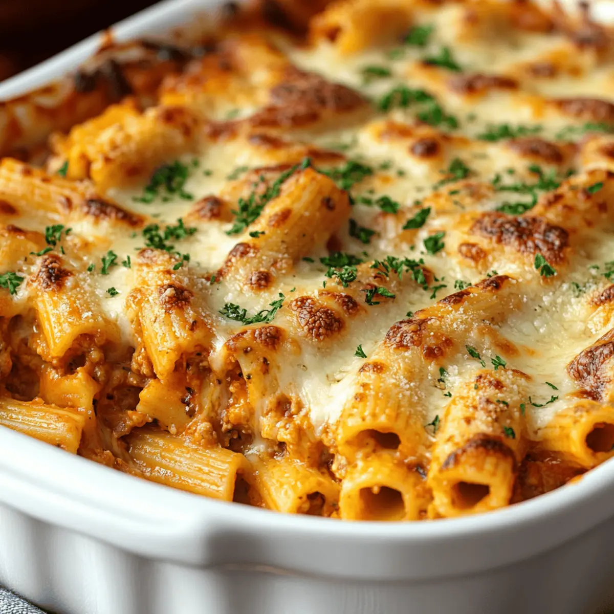 Cheesy Baked Rigatoni Pasta