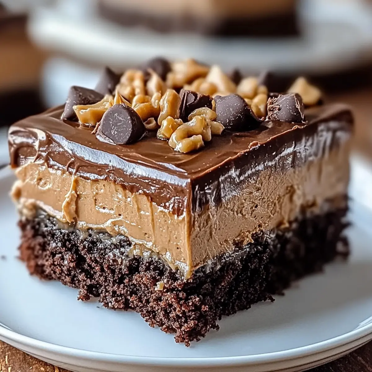 Chocolate Peanut Butter Poke Cake