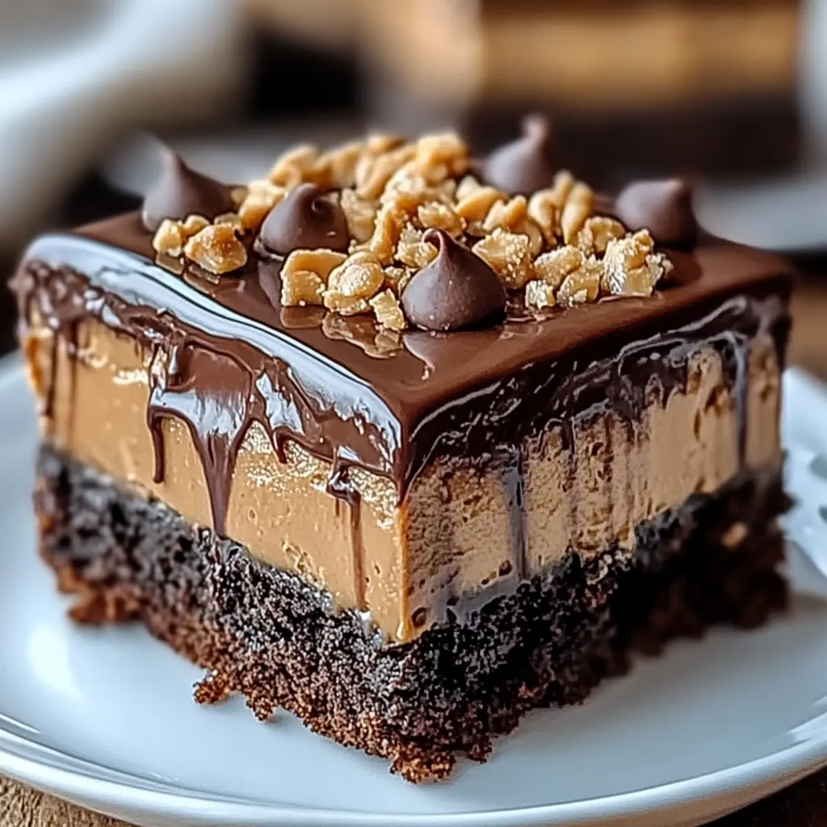 Chocolate Peanut Butter Poke Cake