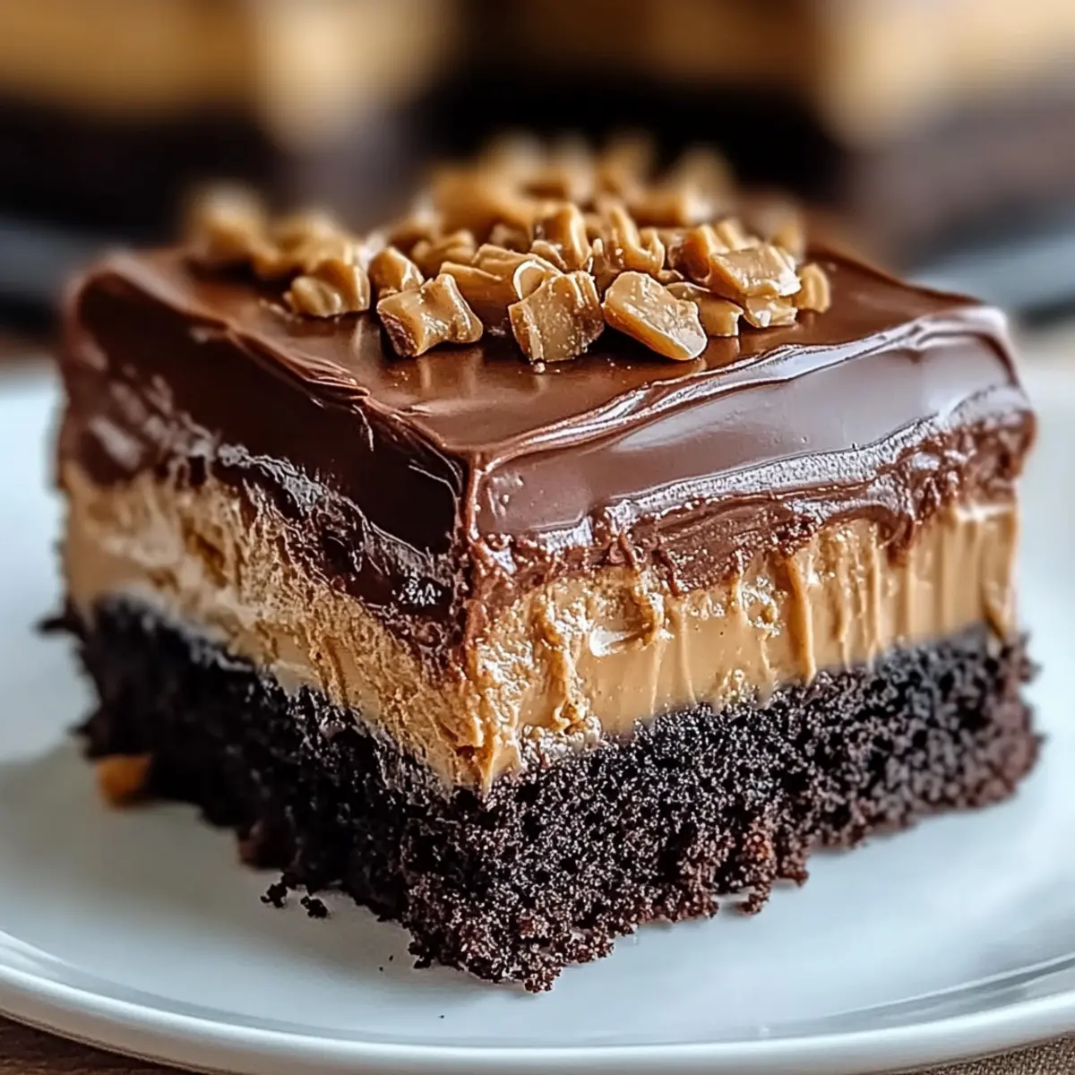 Chocolate Peanut Butter Poke Cake