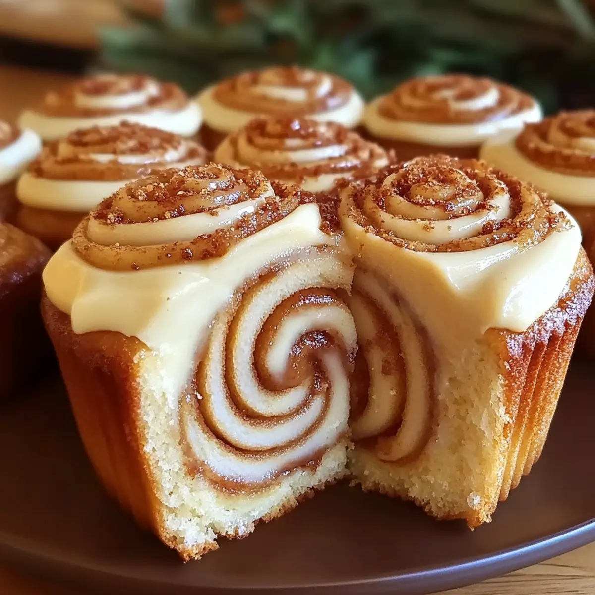 Cinnamon Roll Cupcakes With Swirl Frosting