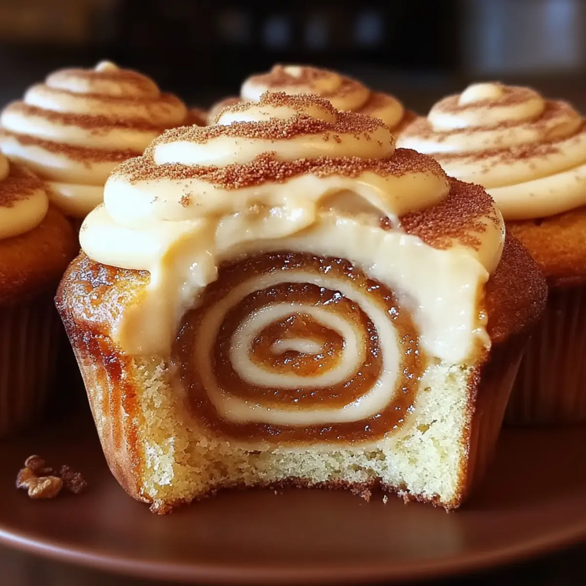 Cinnamon Roll Cupcakes With Swirl Frosting
