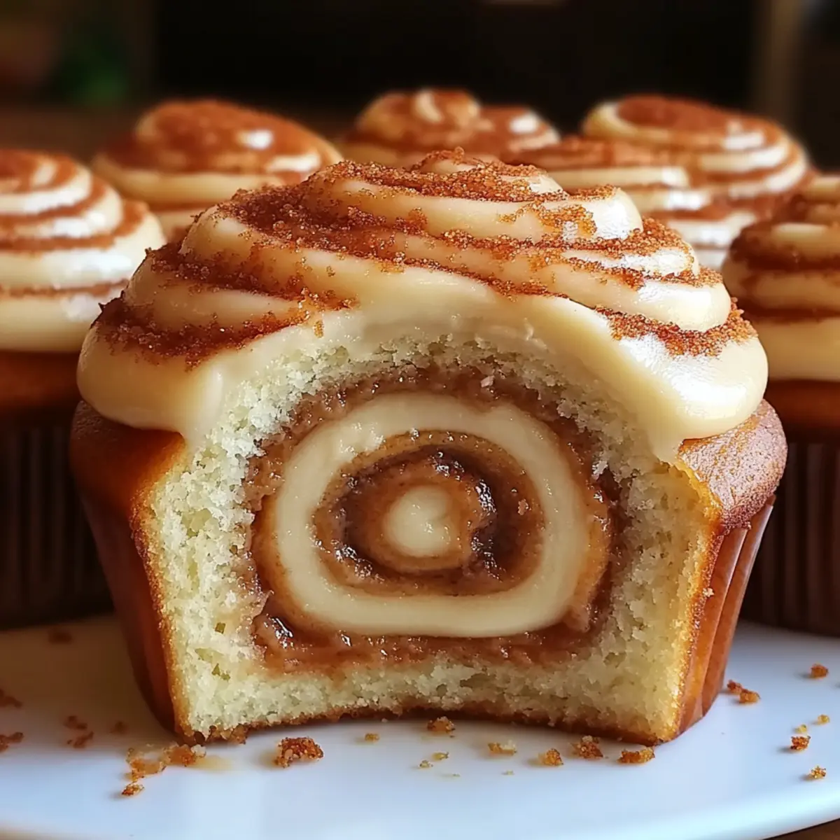 Cinnamon Roll Cupcakes With Swirl Frosting