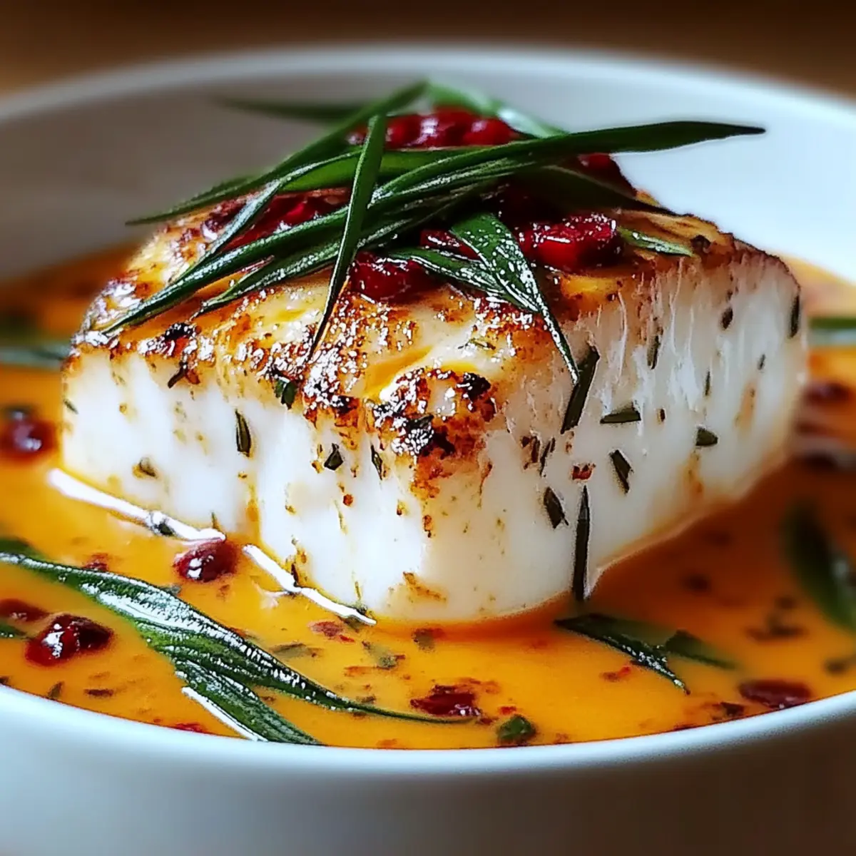 Cod in Roasted Red Pepper Sauce