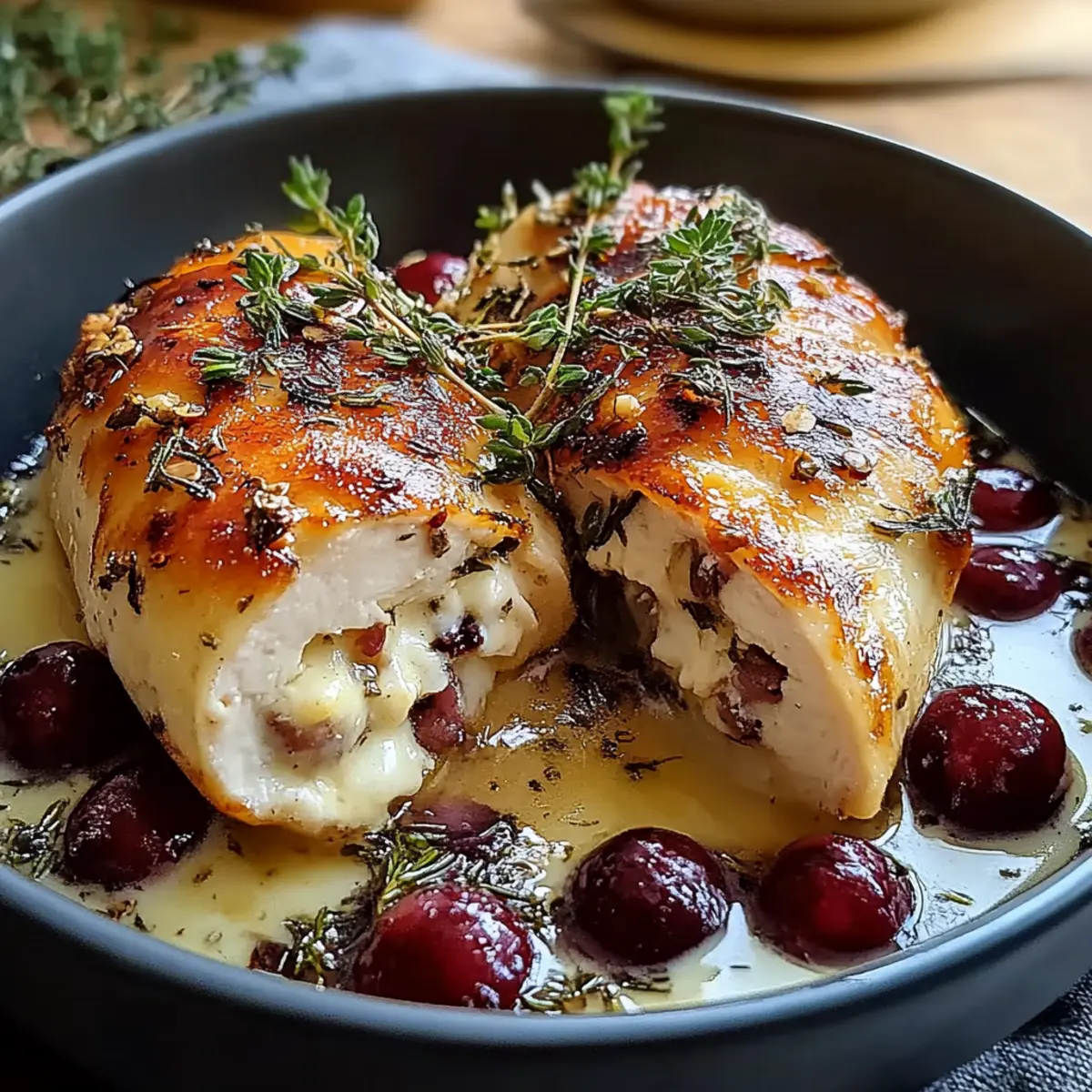 Cranberry Brie Stuffed Chicken