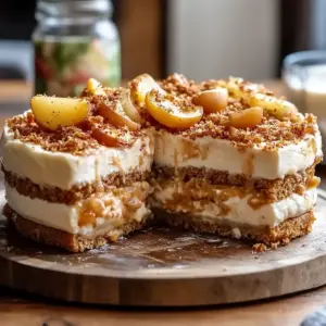 Creamy Apple Crumble Cheesecake