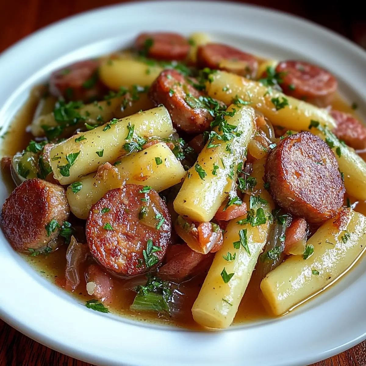 Crockpot Kielbasa and Green Beans