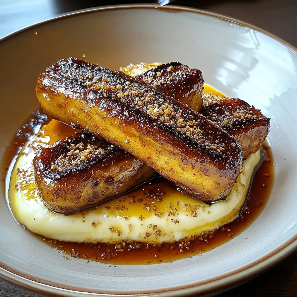 Fried Bananas with Cinnamon Butter Sauce