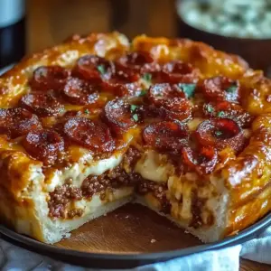 Hamburger Sausage & Pepperoni Pie