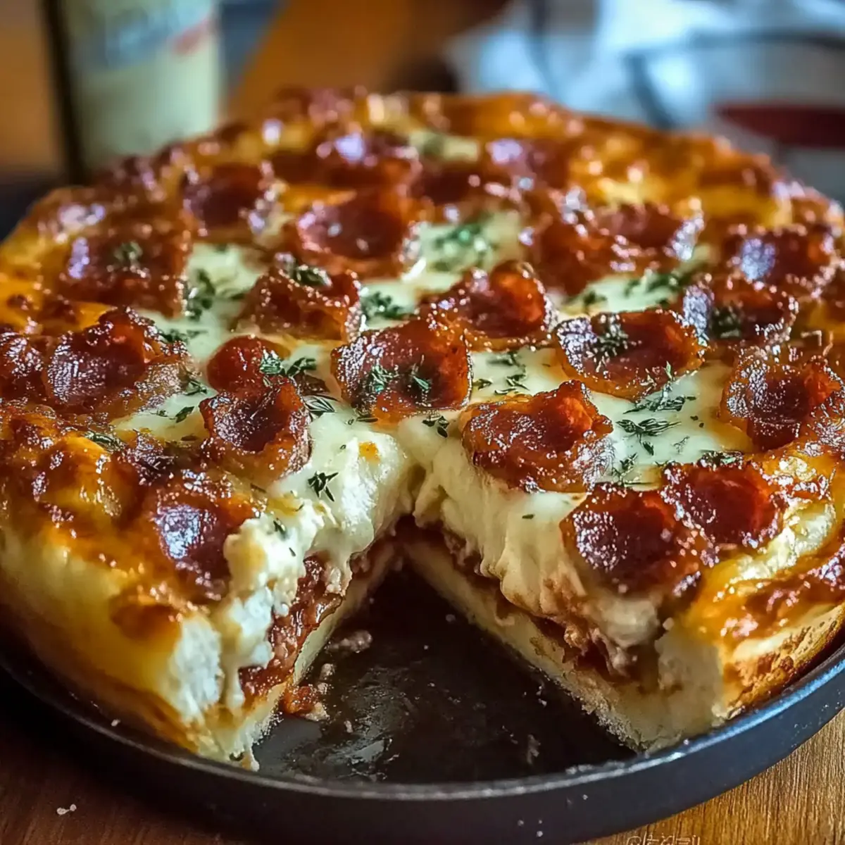 Hamburger Sausage & Pepperoni Pie