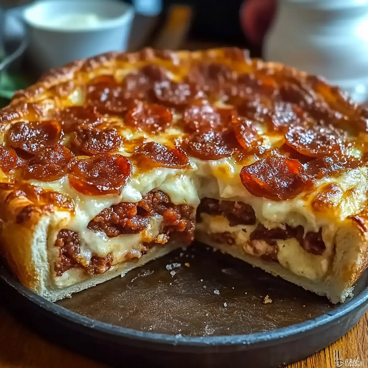 Hamburger Sausage & Pepperoni Pie
