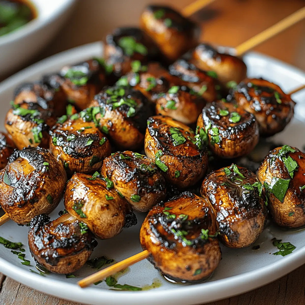 Marinated Grilled Mushroom Skewers