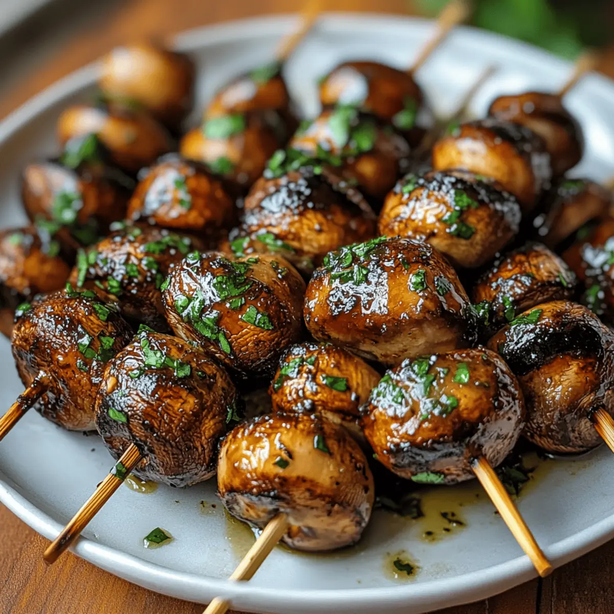 Marinated Grilled Mushroom Skewers