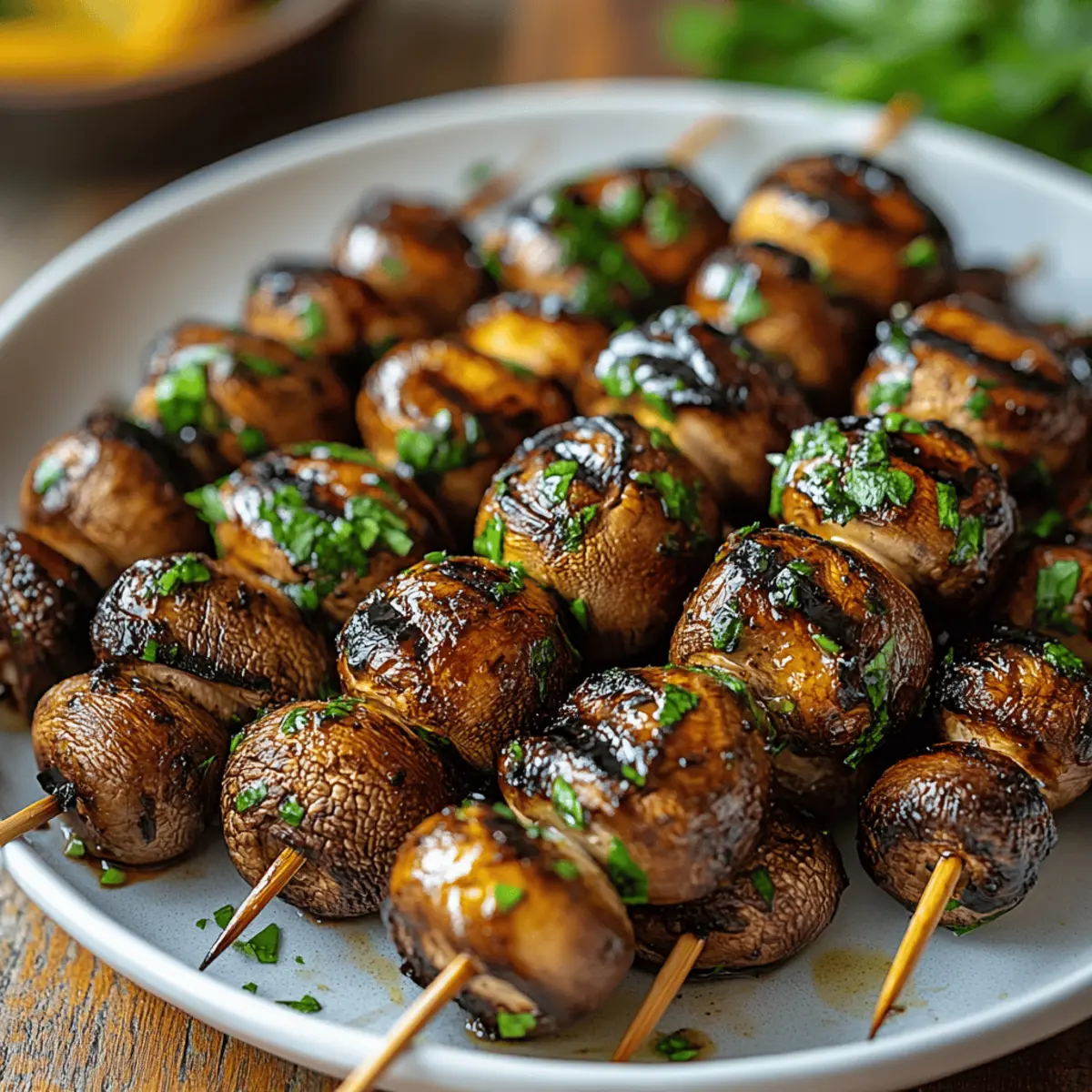 Marinated Grilled Mushroom Skewers