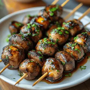 Marinated Grilled Mushroom Skewers