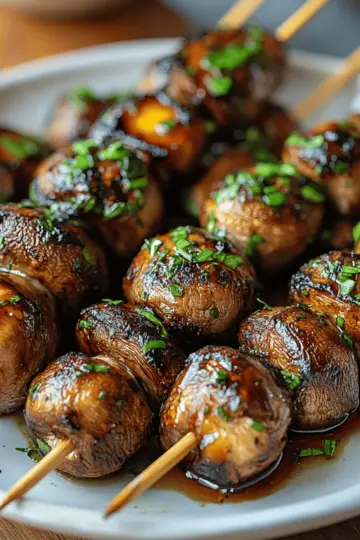 Marinated Grilled Mushroom Skewers