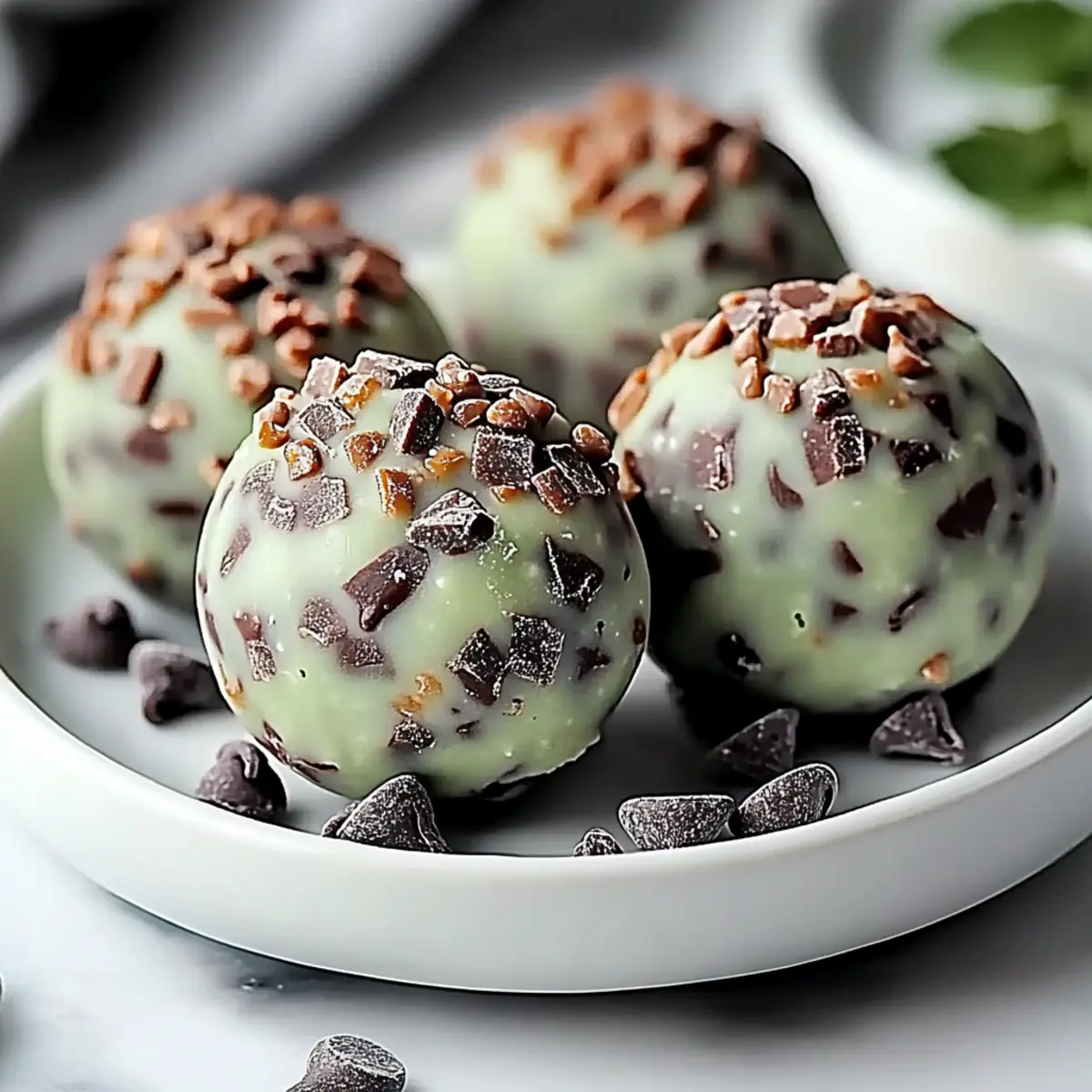 Mint Chocolate Chip Protein Balls
