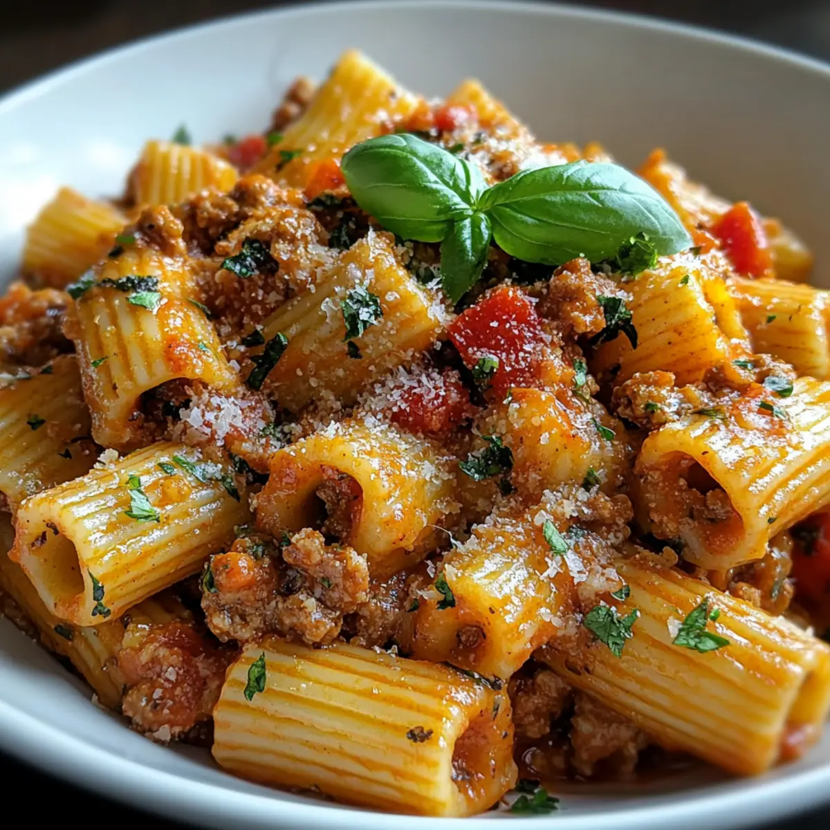 One Pot Spicy Rigatoni