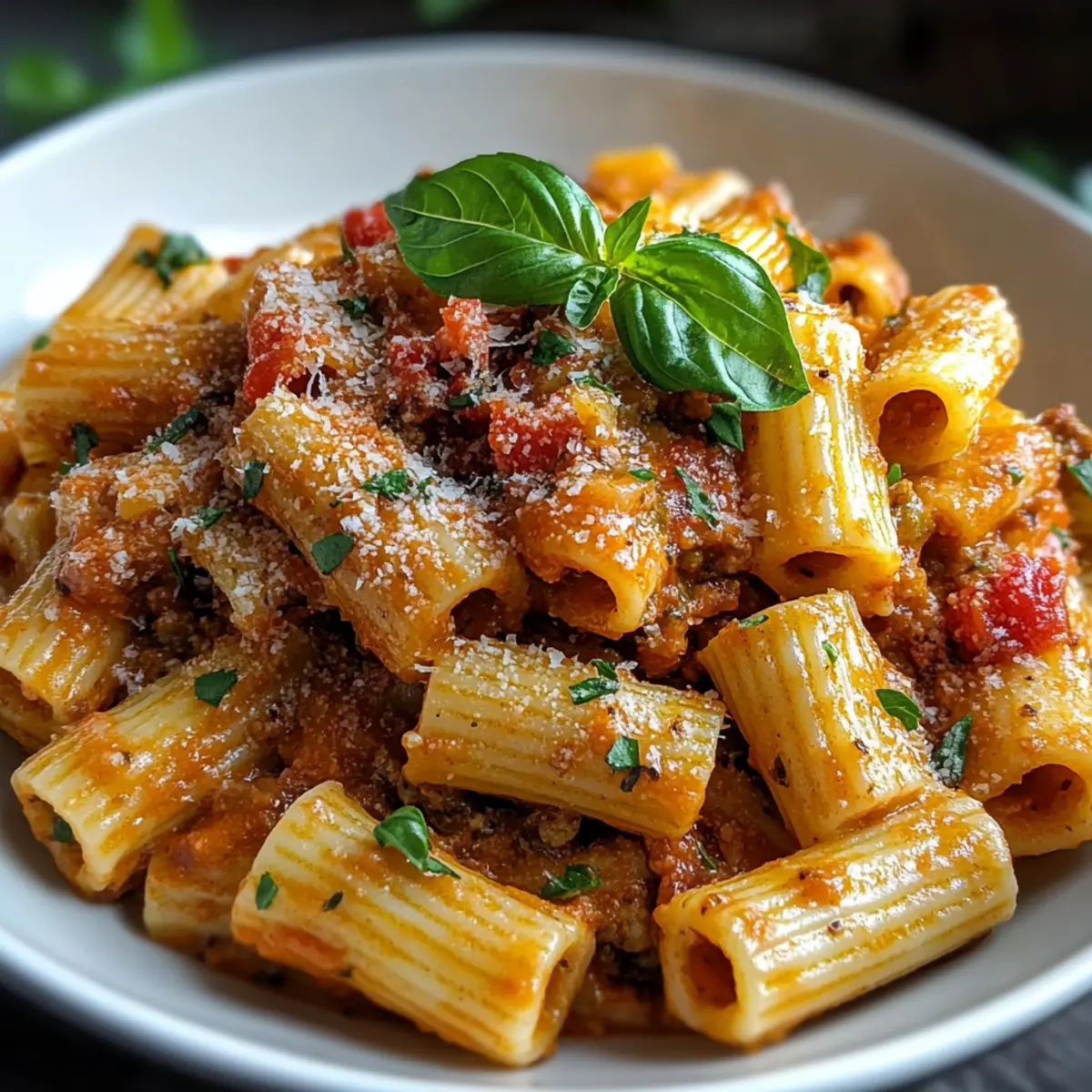 One Pot Spicy Rigatoni