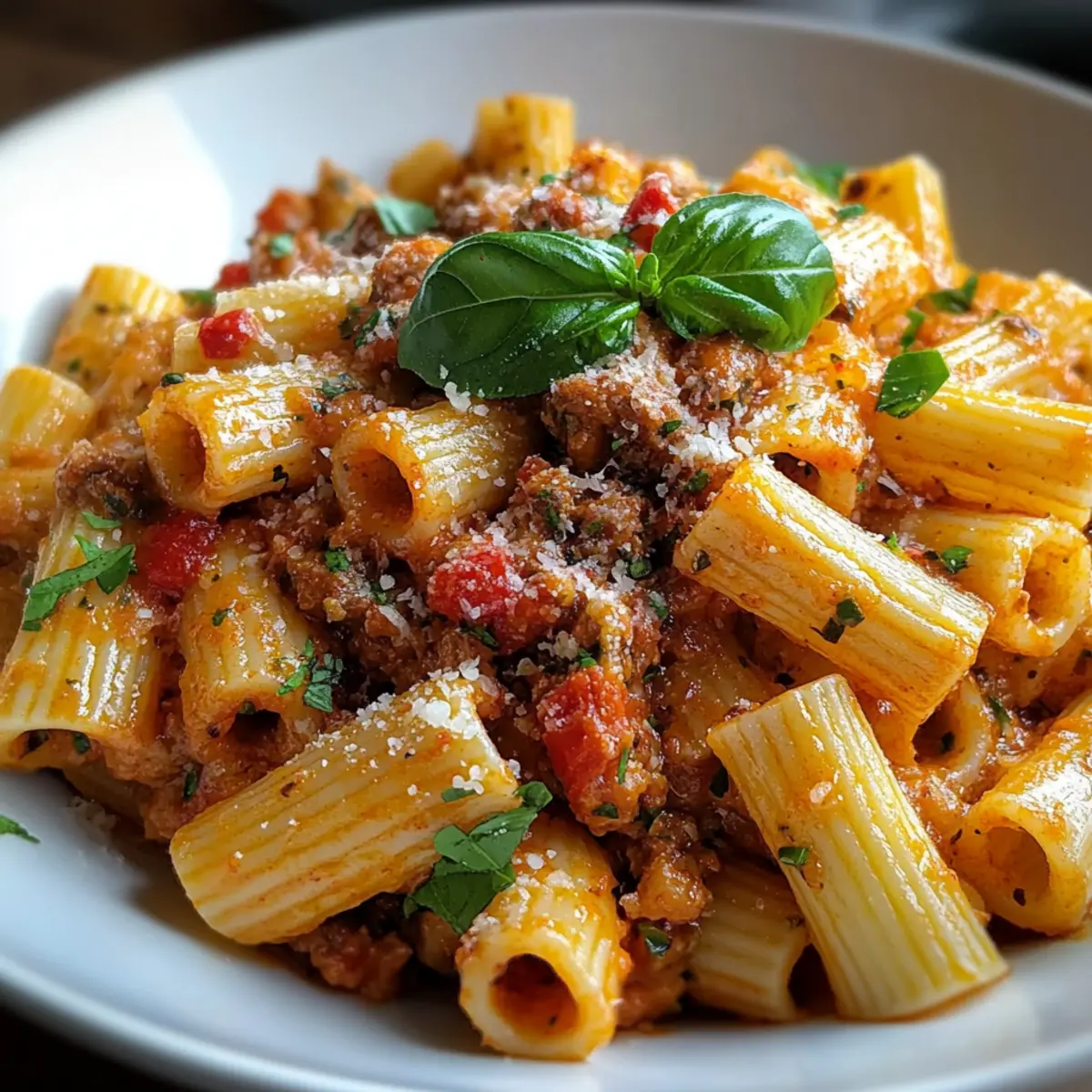 One Pot Spicy Rigatoni