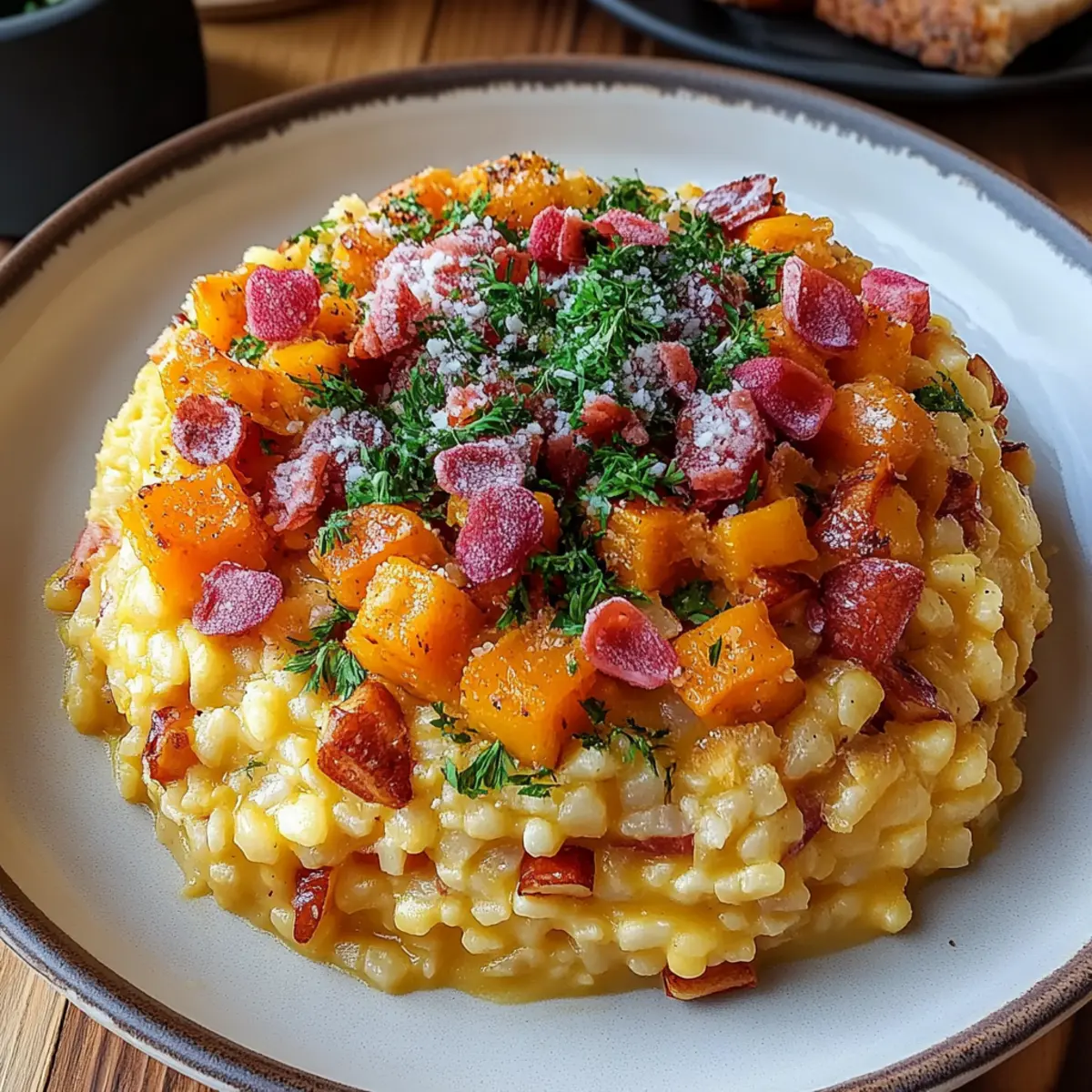 Pumpkin Risotto with Bacon & Parmesan