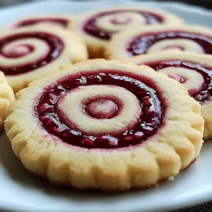 Raspberry Swirl Shortbread Cookies