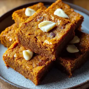 Spiced Baked Pumpkin Blondies