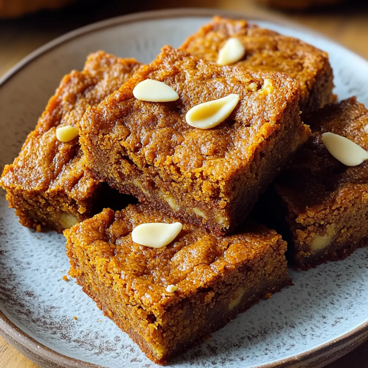 Spiced Baked Pumpkin Blondies