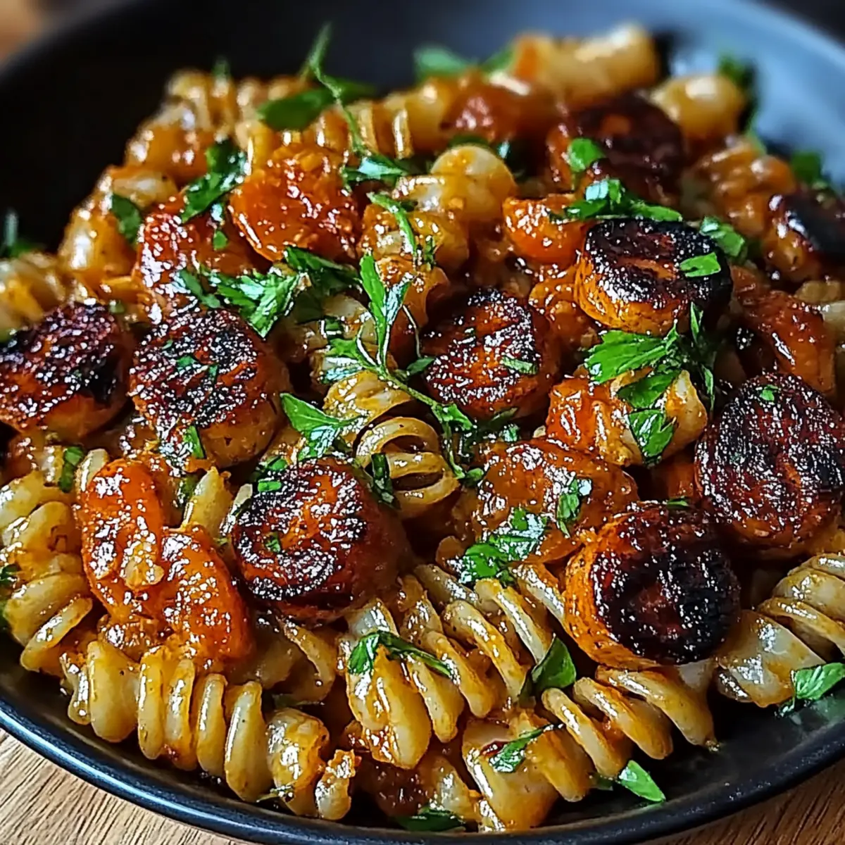 Spicy Honey BBQ Sausage & Pasta