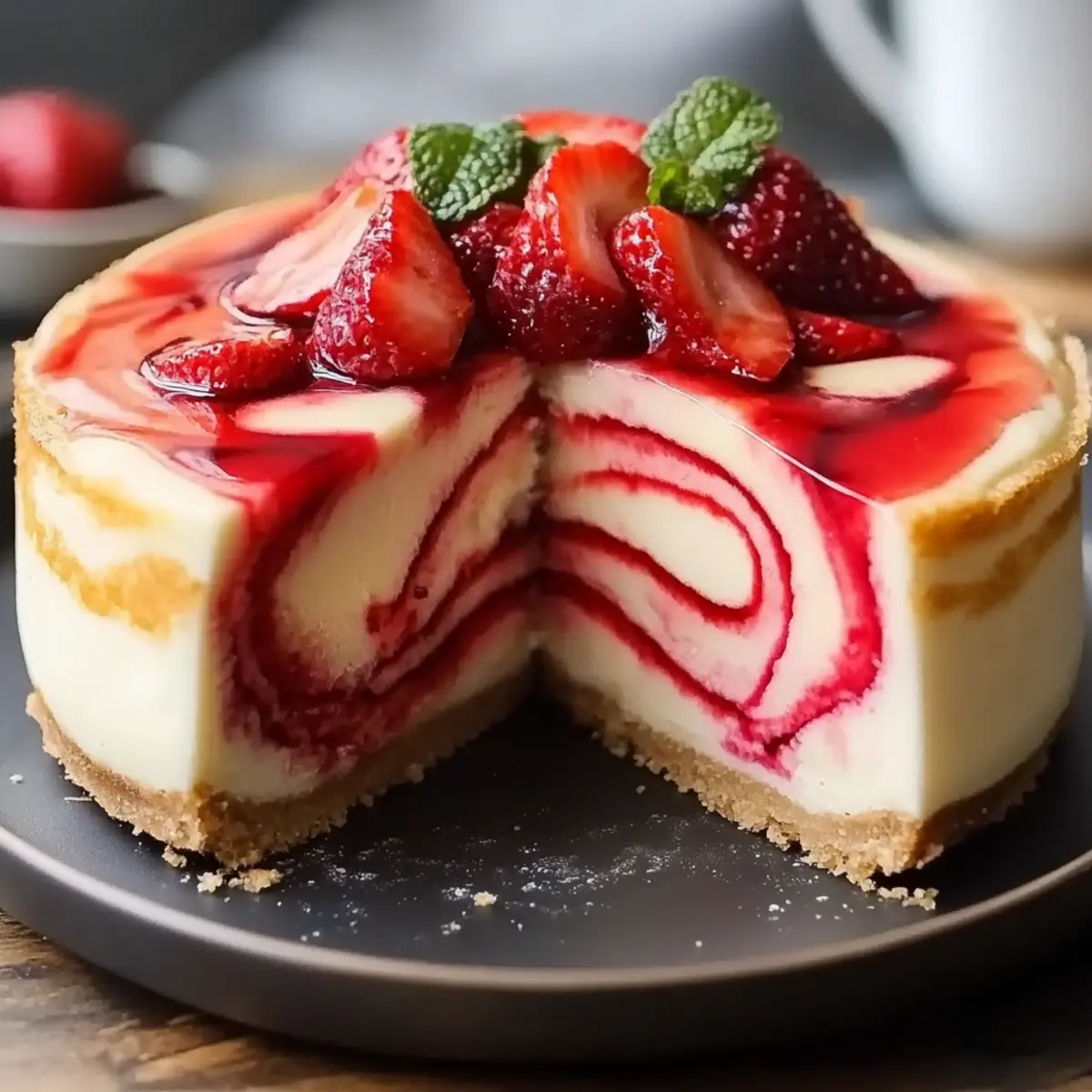 Strawberry Swirl Cheesecake