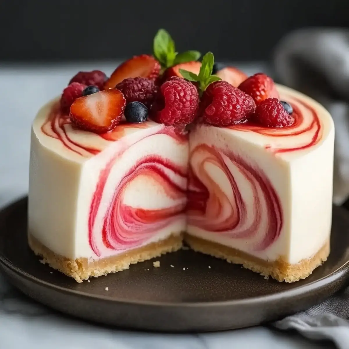 Strawberry Swirl Cheesecake