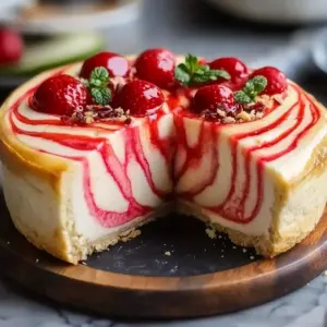 Strawberry Swirl Cheesecake