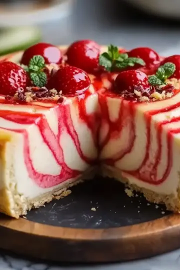 Strawberry Swirl Cheesecake