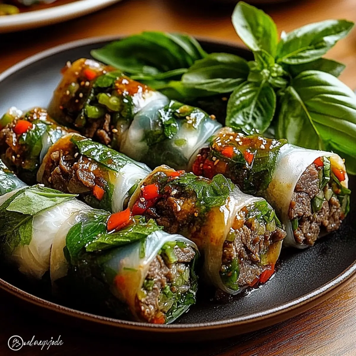 Thai Basil Beef Rolls