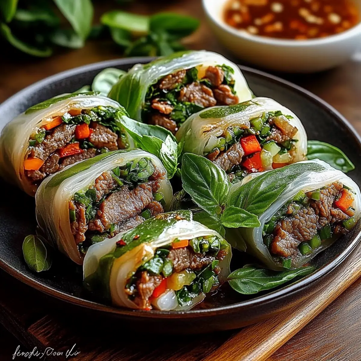 Thai Basil Beef Rolls