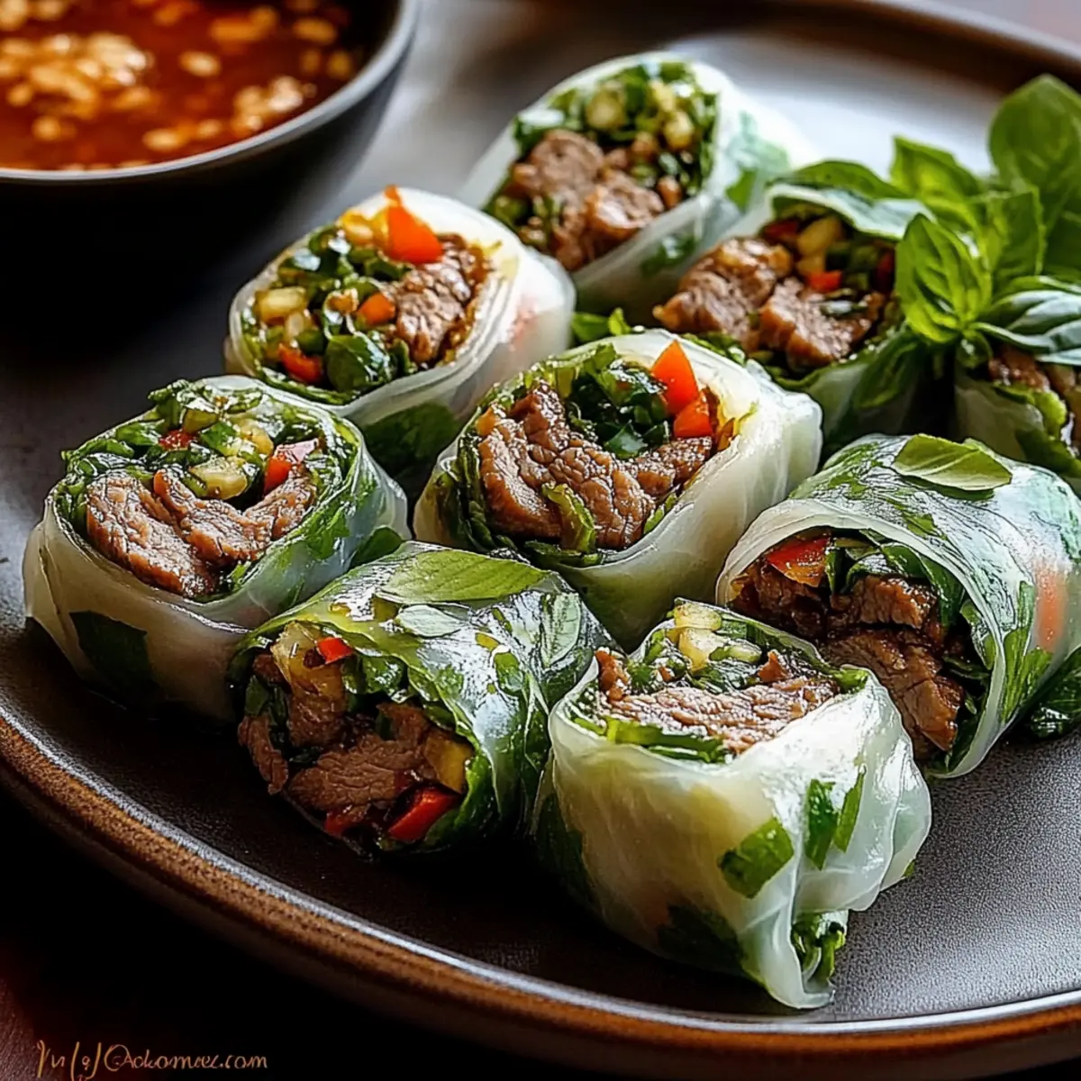 Thai Basil Beef Rolls