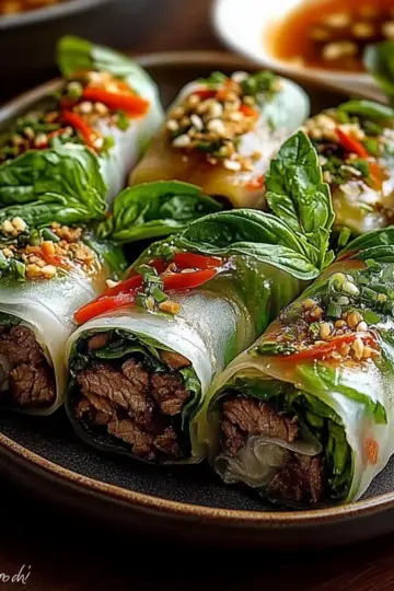 Thai Basil Beef Rolls