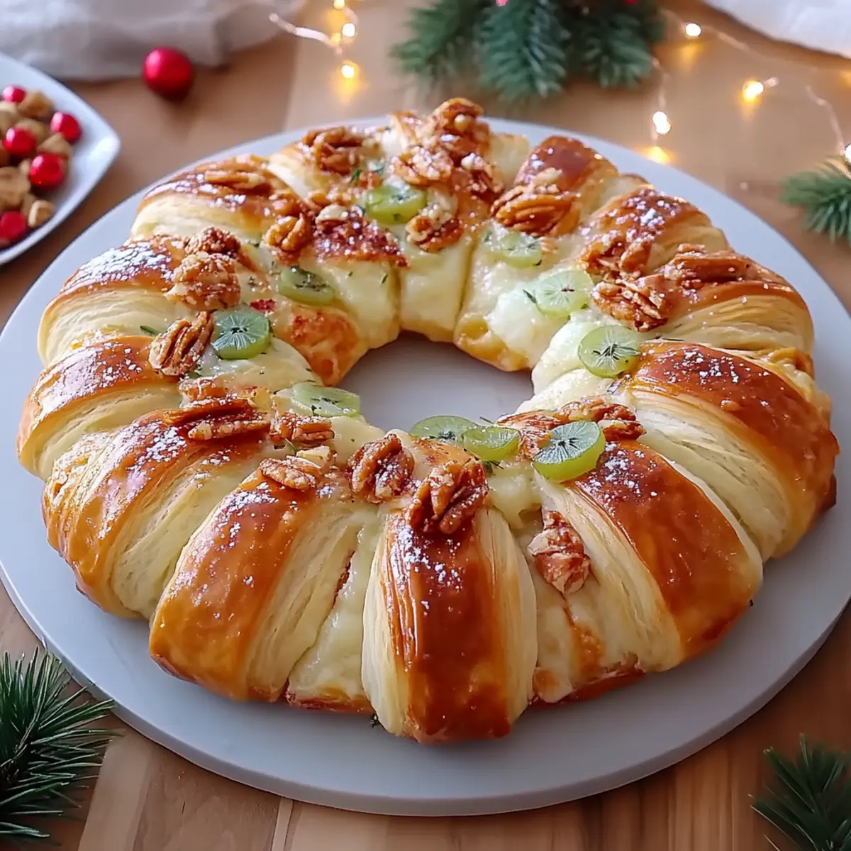 Baklava-Custard Christmas Wreath