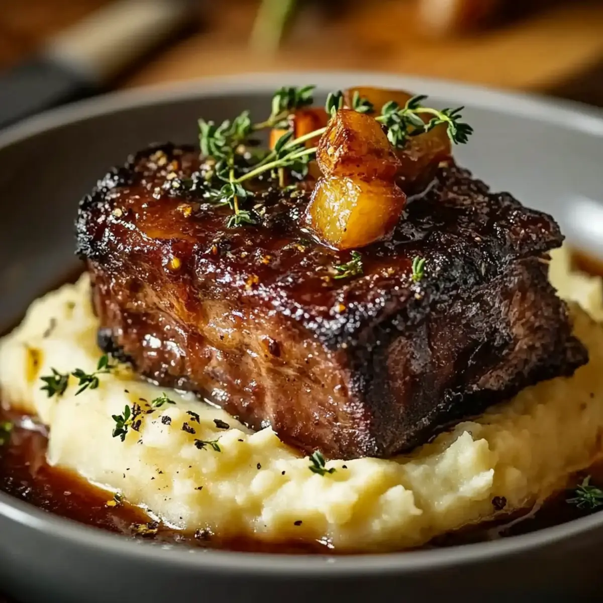 Braised Short Ribs with Mashed Potatoes