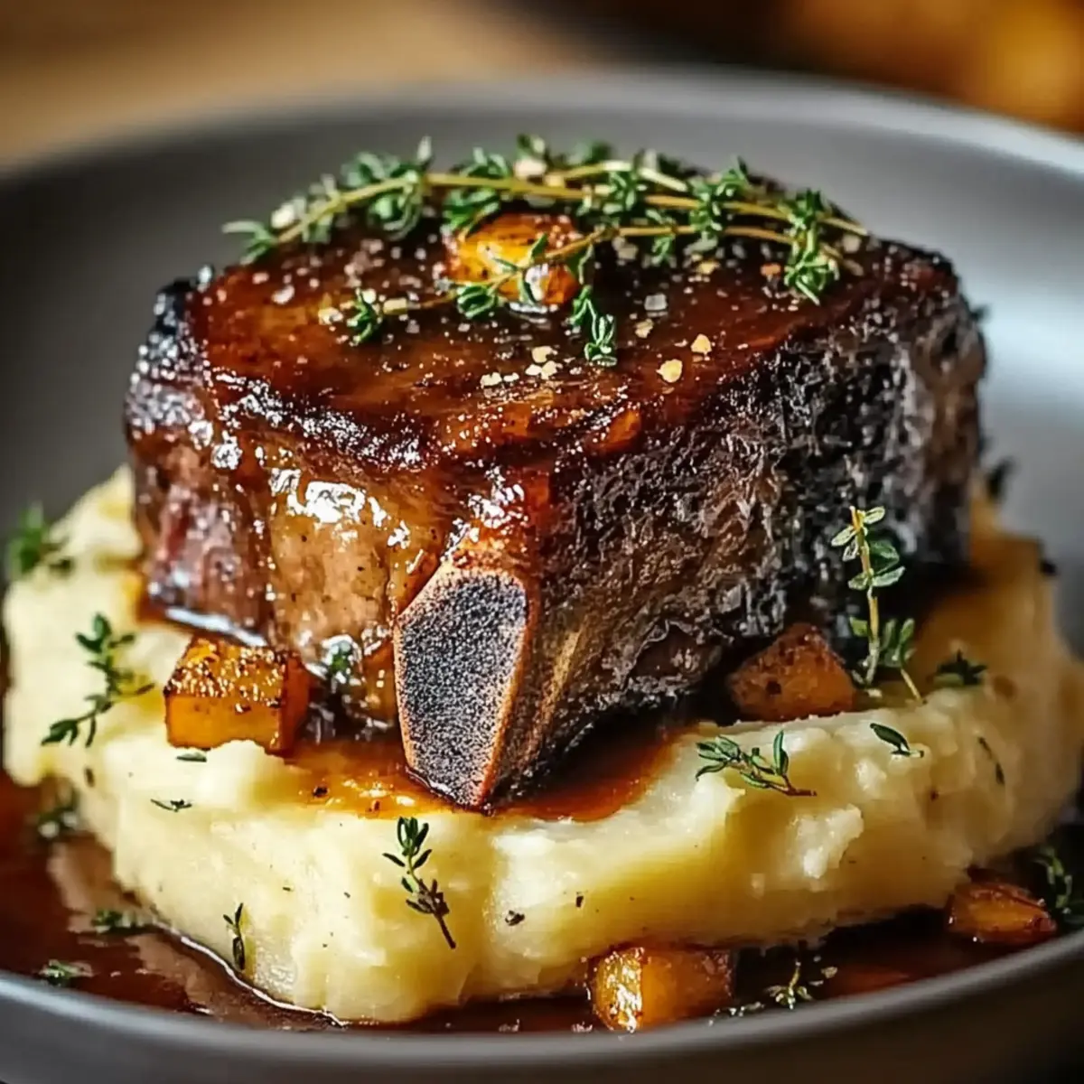 Braised Short Ribs with Mashed Potatoes